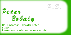 peter bobaly business card