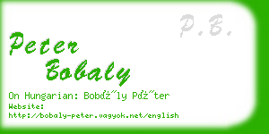 peter bobaly business card